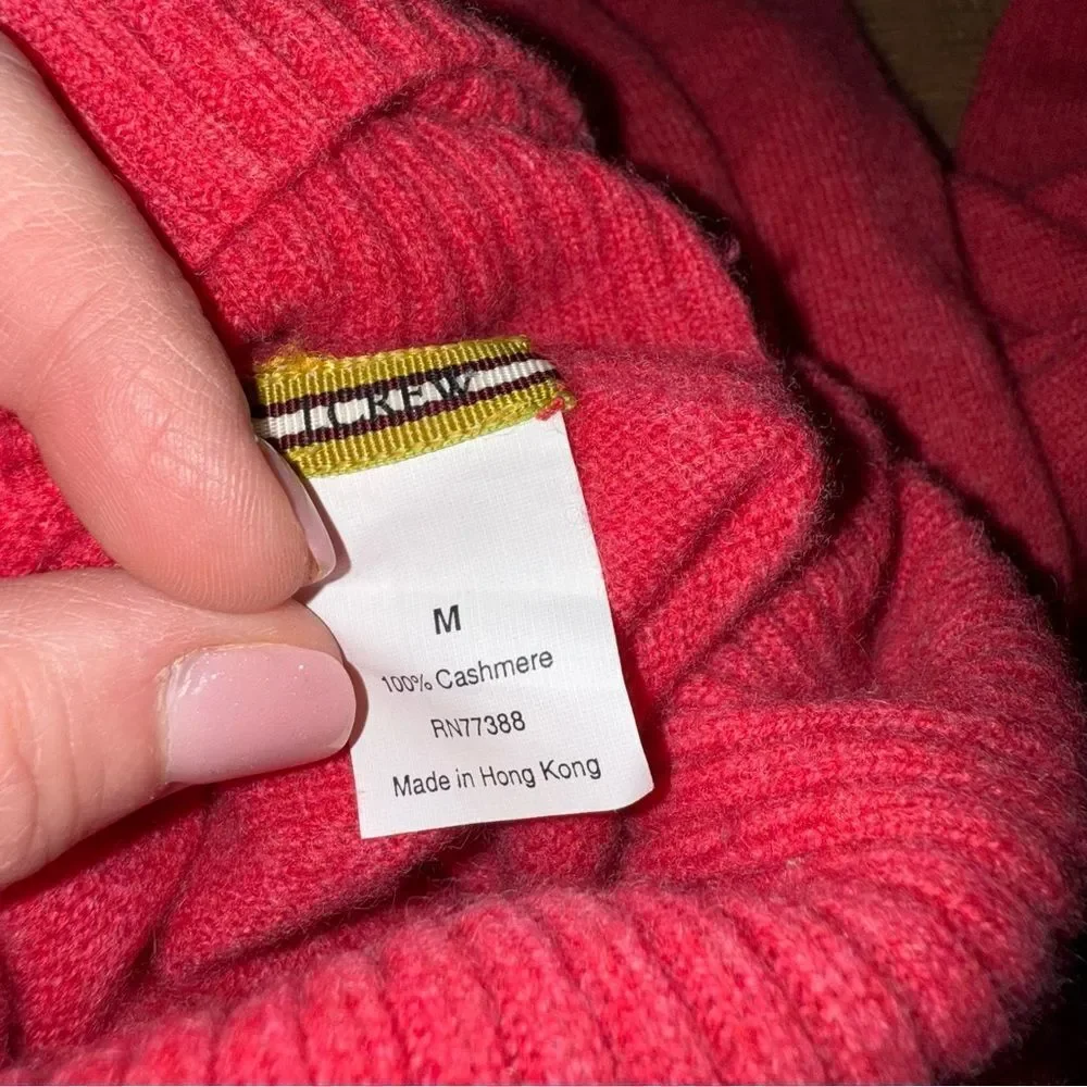 j crew Red Cashmere Sweater